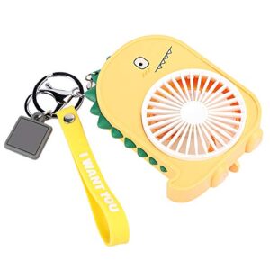 CCYLEZ Portable Handheld Fan,2 Speed Adjustable Faste Heat Dissipation Desk Fan,USB Rechargeable Battery Operated Table Fan with Dinosaur Shape,for Girls Women Kids Outdoor Summer Gift(Yellow)