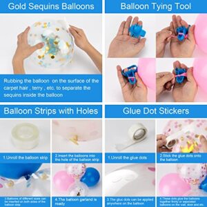 Gender Reveal Decorations, Gender Reveal Party Supplies, Gender Reveal Balloon Kit Include 36 Inch Gender Reveal Balloon, Blue and Pink Balloon, Girl & Boy Cake Topper, Girl & Boy Photo Booth Props