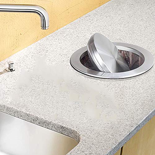 BEISSAIER Steel Garbage Flap Lid Trash Bin Cover Built-in Balance Swing Flap Garbage Lid for Kitchen Counter Top C