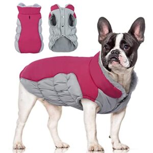 fuamey winter dog coat,warm pet windproof jacket cold weather clothes for dogs fleece lined dog vest reflective apparel for small medium dogs cozy puppy indoor outdoor padded outfits green