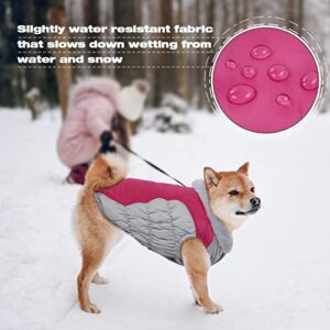 FUAMEY Winter Dog Coat,Warm Pet Windproof Jacket Cold Weather Clothes for Dogs Fleece Lined Dog Vest Reflective Apparel for Small Medium Dogs Cozy Puppy Indoor Outdoor Padded Outfits Green