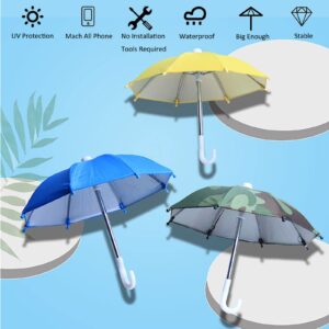 FantasyBear UV Protection Phone Umbrella,Universal Adjustable Piggy Suction Cup Phone Stand Umbrella for Phone,Stand Sun Visor,Sun Shade Cover Sun Shield Phone Suction Cup Holder (Blue)