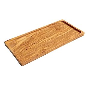 ottoman tray, ideaolives meat and cheese board - olive wood cheese trays platter 15"x7.2", 100% natural handmade snack board charcuterie gift serving tray