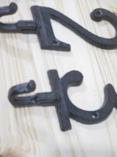 3 Cast Iron Coat Hooks 1 2 3 Numbers Numbered Rustic Hallway Entryway Old Style for Mudroom, Coat Hook, Purse Rack, Hat Hooks