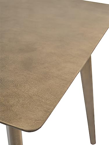 DAIVA CASA Pegasus Rectangular Dining Table - Birch Solid Wood Kitchen & Dining Room Furniture - Mid Century Modern Scandinavian Style – Brown Kitchen Table for Small Space – 40х24 inch