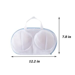 3Pcs Bra Washing Bag for Laundry, High Permeability Bra-shaped Mesh Wash Bags Lingerie Laundry Bags with Handle and Zipper Underwear Bag for Brassiere Women Laundry Storage