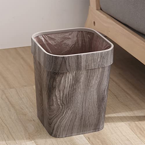 SEWACC Bathroom Wastebasket Trash Can Wastebasket Square Waste Bin Plastic Trash Bin Rustic Farmhouse Style Garbage Container Bin for Home Kitchen Bathroom Bedroom Office Bathroom Waste Bin