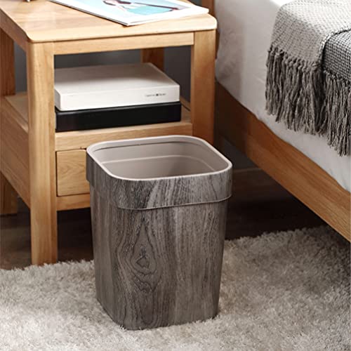 SEWACC Bathroom Wastebasket Trash Can Wastebasket Square Waste Bin Plastic Trash Bin Rustic Farmhouse Style Garbage Container Bin for Home Kitchen Bathroom Bedroom Office Bathroom Waste Bin