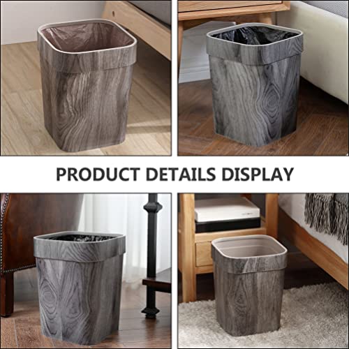 SEWACC Bathroom Wastebasket Trash Can Wastebasket Square Waste Bin Plastic Trash Bin Rustic Farmhouse Style Garbage Container Bin for Home Kitchen Bathroom Bedroom Office Bathroom Waste Bin