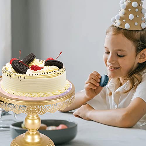 MyHarney 6PCS Cake Stand Set,Metal Cake Stand Dessert Stands Candy Fruit Dessert Table Display Set Cake Pedestal Stand Cupcake Display Stand for Party Birthday Wedding Carnival Baby Shower (Gold)