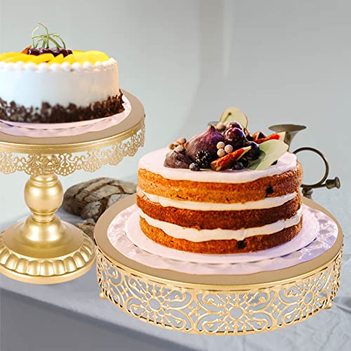 MyHarney 6PCS Cake Stand Set,Metal Cake Stand Dessert Stands Candy Fruit Dessert Table Display Set Cake Pedestal Stand Cupcake Display Stand for Party Birthday Wedding Carnival Baby Shower (Gold)