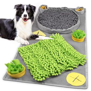 snuffle mat for dogs, 37.8'' x 18.9'' sniffing mat dog feeding mat for s/m/l dogs, slow feeder interactive dog puzzle toys for slow eating and stress relief