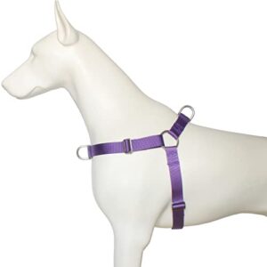 hiado dog harness with front clip and back clip no pull adjustable for small medium large dogs purple l