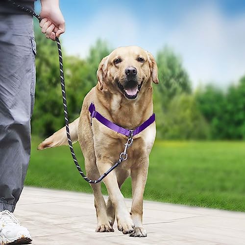 Hiado Dog Harness with Front Clip and Back Clip No Pull Adjustable for Small Medium Large Dogs Purple L