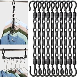 40 pack space saving clothes hangers closet organizers and storage hangers sturdy plastic organizer hangers smart space saver hangers with 5 hole for clothes shirts college dorm apartment, black