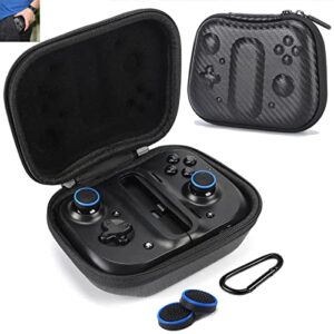 wepigeek slim travel case for razer kishi / gamevice updated mobile gaming controller with thumb sticks,hook black(two style) (stripe-black)