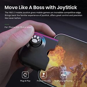 Pubg Mobile Phone Game Controller, Compatible for iPad iPhone Joystick Gamepad, Phone Grip Rocker Handle Tablet Controller (For iOS Black)