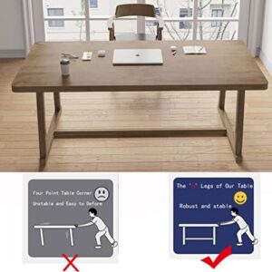 SMTMFURT Modern Solid Wood Desk Sturdy Writing Computer Desk Long Table Thick 55 inch for Home Office