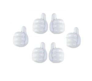 6pcs multifunctional clip holder thumb hooks wire organizer wall hooks hanger strong wall storage holder for kitchen bathroom (transparent)