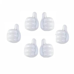 6Pcs Multifunctional Clip Holder Thumb Hooks Wire Organizer Wall Hooks Hanger Strong Wall Storage Holder for Kitchen Bathroom (Transparent)