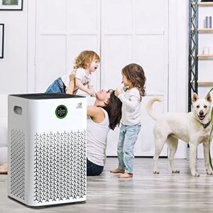 Air Purifiers For Home Large Room, 2000 ft², 3-Stage Filtration System, H13 True HEPA Filter Air Cleaner Remove 99.97% Dust Pollen Smoke Odors with Auto Mode, Sleep Mode, 12h Timer & Child Lock