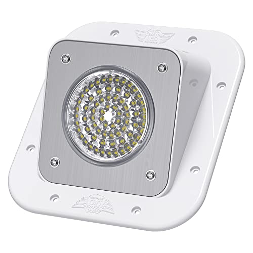 Leisure LED RV Exterior Surface Mount Flood Porch Utility Light - White 12v 1100 Lumen Lighting Fixture Replacement Lighting for Weekend Warrior RVs, Trailers, Campers, 5th Wheels (White)