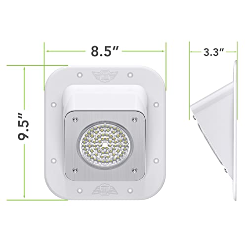 Leisure LED RV Exterior Surface Mount Flood Porch Utility Light - White 12v 1100 Lumen Lighting Fixture Replacement Lighting for Weekend Warrior RVs, Trailers, Campers, 5th Wheels (White)