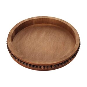 creekview home emporium rustic wood tray centerpiece tray - 16in large decorative round wooden tray for decor or serving