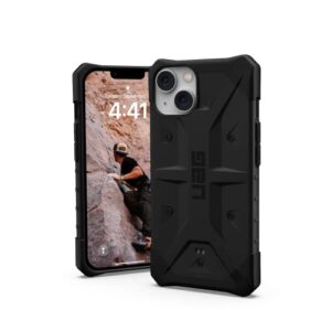 urban armor gear uag designed for iphone 14 case black 6.1" pathfinder slim lightweight shockproof dropproof rugged protective cover compatible with wireless charging