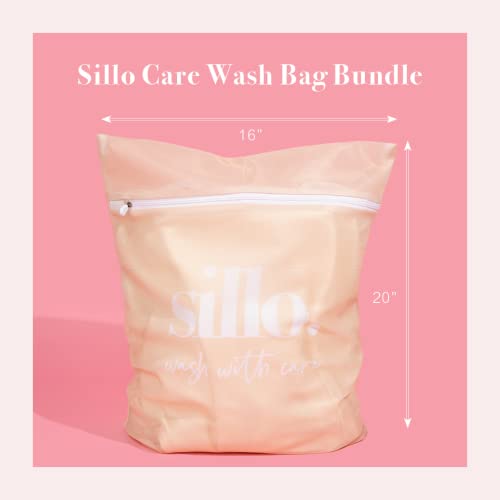 Sillo Care Wash Bag for Delicates - Zippered Mesh Net Wash Bag For Clothes, Silk Pillowcase, Dirty Laundry, Lingerie, Intimates - Reusable, Durable, Machine-Washable Polyester - 16x20" Size, 2-Pack