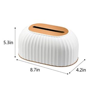 AESGXTU Home Tissue Holder with Spring, Desktop Liftable Napkin Storage Box with Lid for Living Room and Kitchen (White)