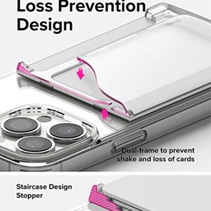 Ringke Magnetic Side Slot Card Holder for Phone Case, Business Card Holder for Back of Phone, ID Credit Card Wallet Compatible with Magsafe, and iPhone 14, 13, 12, Pro Max Mini - Clear Mist