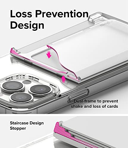 Ringke Magnetic Side Slot Card Holder for Phone Case, Business Card Holder for Back of Phone, ID Credit Card Wallet Compatible with Magsafe, and iPhone 14, 13, 12, Pro Max Mini - Clear Mist