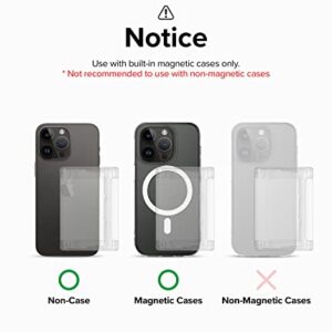 Ringke Magnetic Side Slot Card Holder for Phone Case, Business Card Holder for Back of Phone, ID Credit Card Wallet Compatible with Magsafe, and iPhone 14, 13, 12, Pro Max Mini - Clear Mist