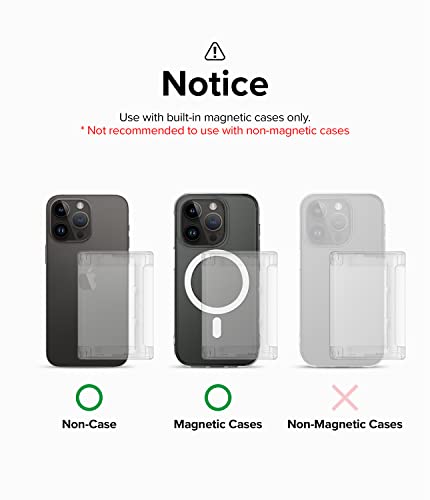 Ringke Magnetic Side Slot Card Holder for Phone Case, Business Card Holder for Back of Phone, ID Credit Card Wallet Compatible with Magsafe, and iPhone 14, 13, 12, Pro Max Mini - Clear Mist