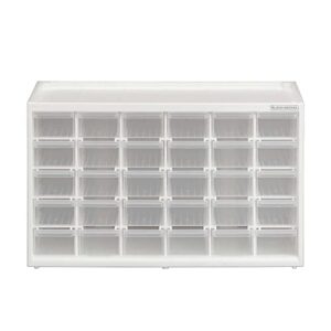 black+decker storage organizer, 30 drawer modular storage system, easily stackable (bdst40730ff), clear, 1 count (pack of 1)
