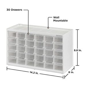 BLACK+DECKER Storage Organizer, 30 Drawer Modular Storage System, Easily Stackable (BDST40730FF), Clear, 1 Count (Pack of 1)