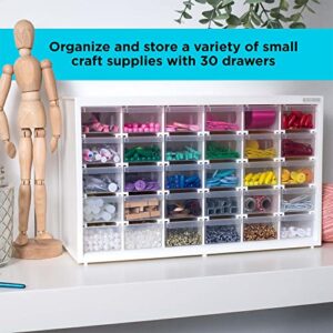 BLACK+DECKER Storage Organizer, 30 Drawer Modular Storage System, Easily Stackable (BDST40730FF), Clear, 1 Count (Pack of 1)