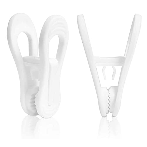 Houchu Pants Clip 10 Pcs Drying Rack Plastic Multi-Purpose Dryer Finger Clips(White)