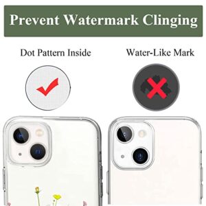 Unov Clear Case with Design Embossed Floral Pattern Compatible with iPhone 14 /13 Soft TPU Bumper Slim Protective 6.1 Inch (Flower Bouquet)