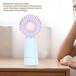 plplaaoo Magnetic Suction Hand Held Fan, Personal Cooling Fan, 90 Degree Shaking Small Desktop Fan, Adjustable USB Charging Electric Fan with Battery, Handheld Fan for Dormitory Office Home