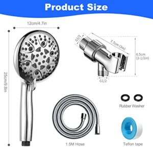 Welan Shower Heads with Handheld, 8 Modes Shower Heads high pressure, 60 inch Stainless Steel Shower Hose -Shower Head Holder, Combo Handheld Shower Head, RV High Pressure Camper Shower Heads