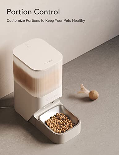 Nooie Pet Feeder and Pet Camera 2K, 360°Pan/Tilt Smart Automatic Cat Feeder, 2.4GHz Wi-Fi, 3.8L Dry Food Dispenser,Portion Control,Low Food Detection, Wi-Fi Baby Monitor Night Vision, Two-Way Audio