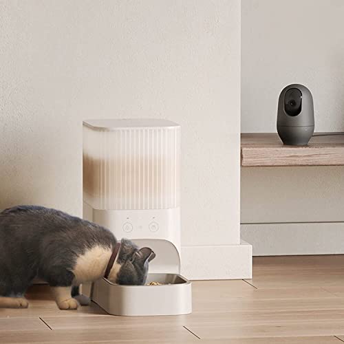 Nooie Pet Feeder and Pet Camera 2K, 360°Pan/Tilt Smart Automatic Cat Feeder, 2.4GHz Wi-Fi, 3.8L Dry Food Dispenser,Portion Control,Low Food Detection, Wi-Fi Baby Monitor Night Vision, Two-Way Audio