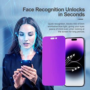 PDDKISS Compatible for iPhone 14 Pro Max Privacy Screen Protector 6.7 inch Display, Gradient Colorful Anti Spy Anti Blue Light HD Screen Protector Tempered Glass Easy Installation