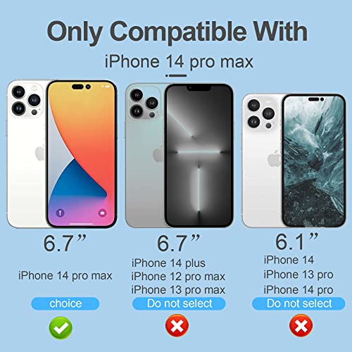 PDDKISS Compatible for iPhone 14 Pro Max Privacy Screen Protector 6.7 inch Display, Gradient Colorful Anti Spy Anti Blue Light HD Screen Protector Tempered Glass Easy Installation