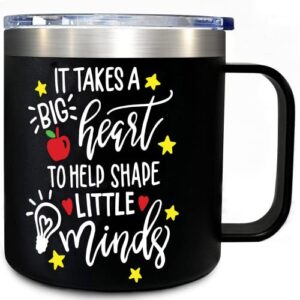 teacher appreciation gifts, teacher mug/ cup it takes a big heart to shape little minds 14 oz, funny teacher gifts for women men, gifts for teachers/ mother's day birthday christmas valentine easter