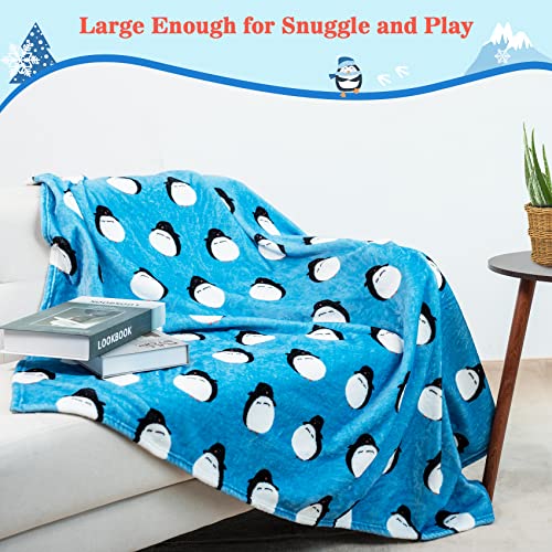 Penguin Blankets for Boys and Girls Kids Plush Blanket Penguin Blanket Penguin Gifts for Women and Kids(50×60inch，penguin1)