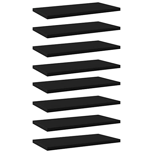 QZZCED Bookshelf Boards, Storage Racks, Display Racks, Floating Shelves,Display Racks for bookcases, Living Room, Bathroom, Kitchen, officeBookshelf Boards 8 pcs Black 15.7"x7.9"x0.6" Chipboard