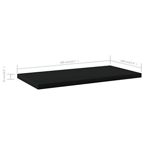 QZZCED Bookshelf Boards, Storage Racks, Display Racks, Floating Shelves,Display Racks for bookcases, Living Room, Bathroom, Kitchen, officeBookshelf Boards 8 pcs Black 15.7"x7.9"x0.6" Chipboard